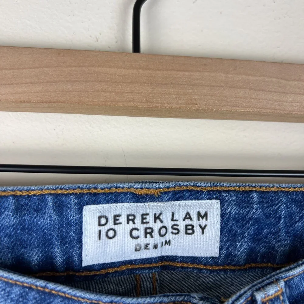 Derek Lam 10 Crosby Medium Wash Gia Mid Rise Cropped Flare Jeans - Picture 3 of 5